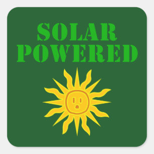 Solar angetrieben quadratischer aufkleber