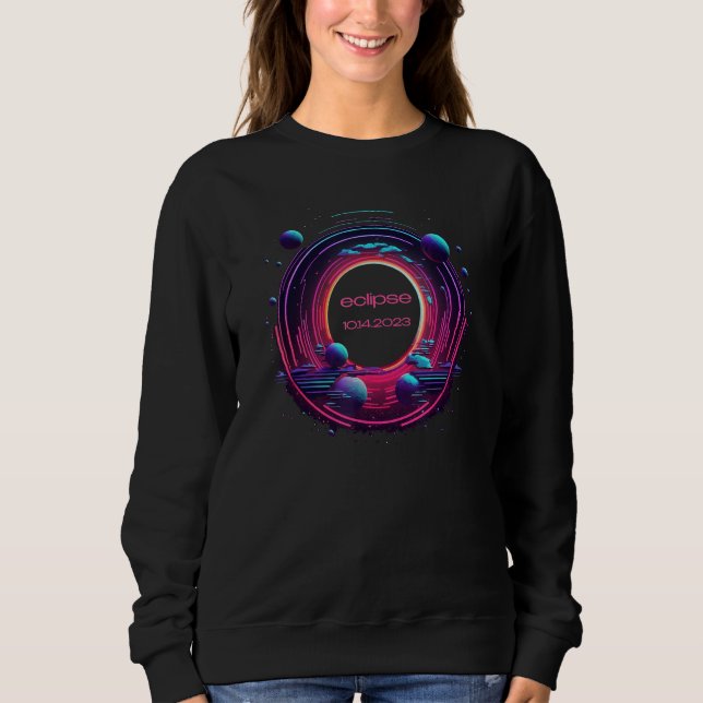 Solar Annular Eclipse 2023 Totality Eclipse Vaporw Sweatshirt (Vorderseite)