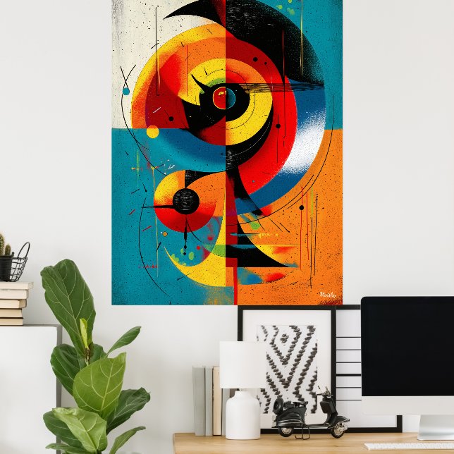Solar Axis – Mid-Century Bauhaus Symmetry Wall Art Poster (Heimbüro)