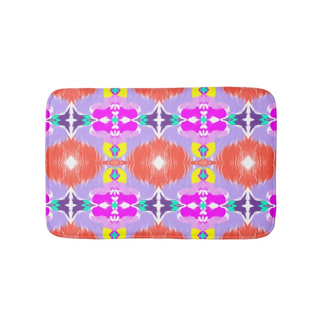 Solar Bloom Kaleidoscope Throw Pillow Badematte (Vorderseite)