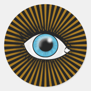 Solar Blue Eye Runder Aufkleber