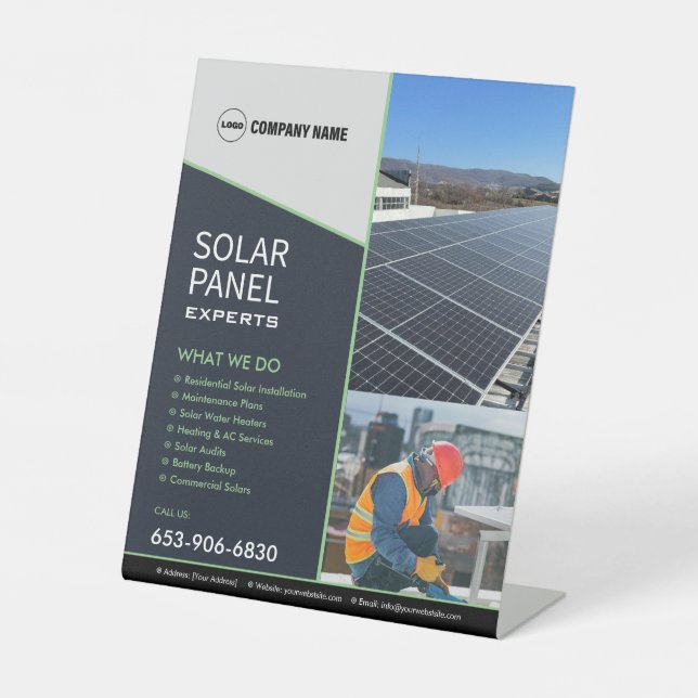 Solar Business Services Custom Pedestal Sign Sockelschild (Vorderseite)