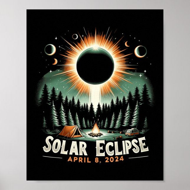 Solar Eclipse 04.08.2024 American Solar Eclipse Poster (Vorne)
