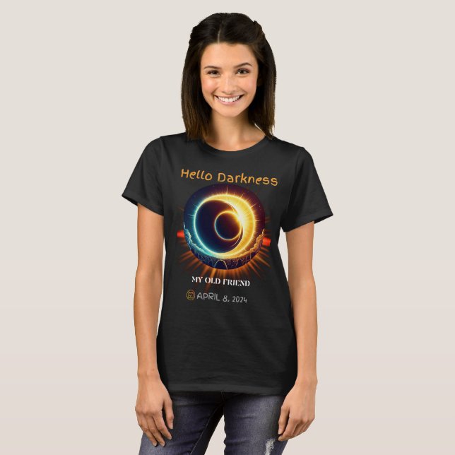 Solar Eclipse 08. April 2024 T - Shirt (Vorne ganz)