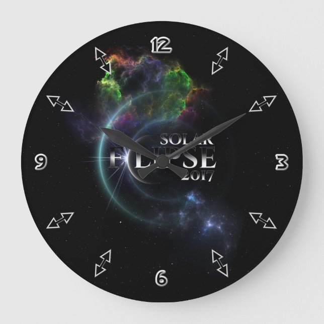 Solar Eclipse 2017 Große Wanduhr (Vorderseite)