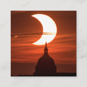 Solar Eclipse 2021 Quadratische Visitenkarte