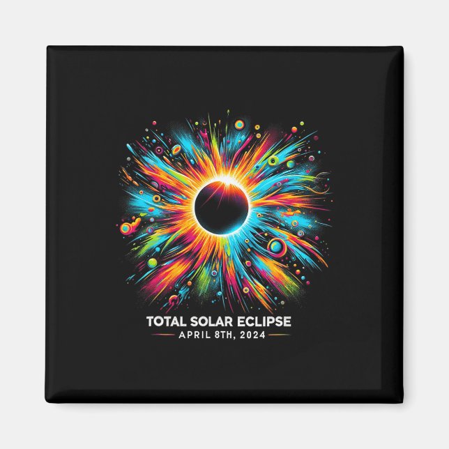 Solar Eclipse 2024 04,08,24 Eclipse Mens Womens Ki Magnet (Vorne)