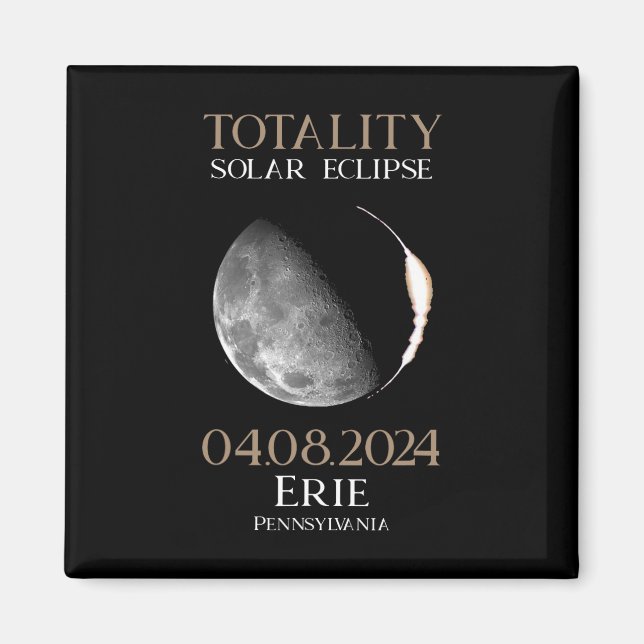 Solar Eclipse 2024 04,08,24 Erie Pennsylvania Magnet (Vorne)