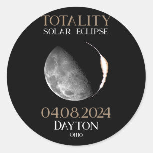 Solar Eclipse 2024 04 Dayton Ohio Runder Aufkleber