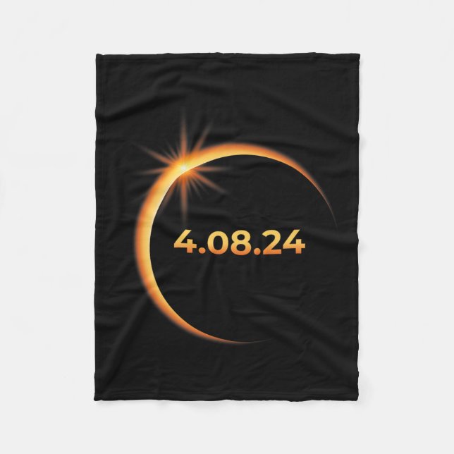 Solar Eclipse 2024 America Totality 04 08 24 Sprin Fleecedecke (Vorderseite)