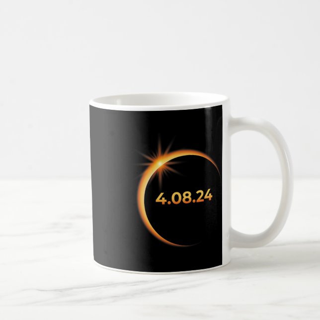 Solar Eclipse 2024 America Totality 04 08 24 Sprin Kaffeetasse (Rechts)