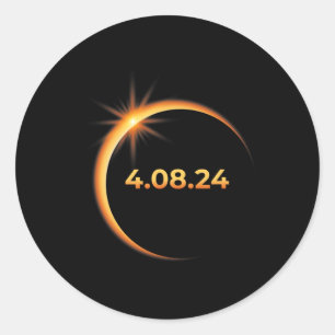 Solar Eclipse 2024 America Totality 04 08 24 Sprin Runder Aufkleber