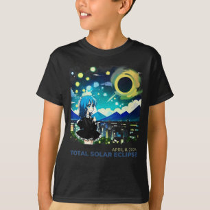 Solar Eclipse 2024 Anime Style Art T-Shirt
