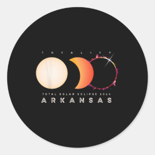 Solar Eclipse 2024 Arkansas Total Eclipse Amerika Runder Aufkleber
