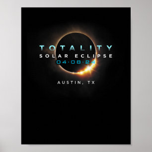 Solar Eclipse 2024 Austin Poster