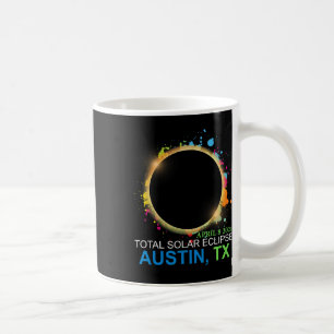 Solar Eclipse 2024 Austin Texas farbenfrohe Totali Kaffeetasse