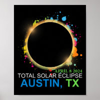 Solar Eclipse 2024 Austin Texas farbenfrohe Totali