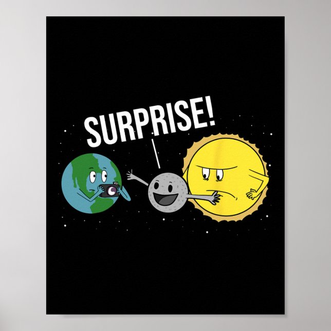 Solar Eclipse 2024 Cartoon Moon Coveri Poster (Vorne)