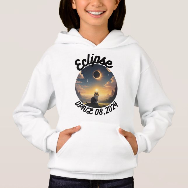 Solar-Eclipse,2024 Cat Wearing Solar Eclips Glasse Hoodie (Vorderseite)