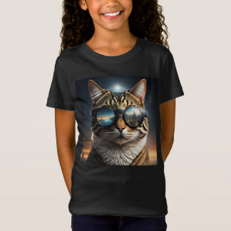 Solar-Eclipse,2024 Cat Wearing Solar Eclips Glasse T-Shirt