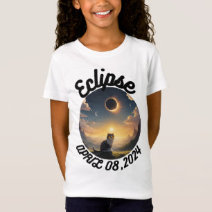 Solar-Eclipse,2024 Cat Wearing Solar Eclips Glasse T-Shirt