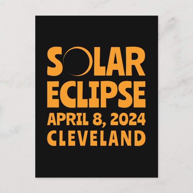 Solar Eclipse 2024 Cleveland Ohio Postkarte (Vorderseite)