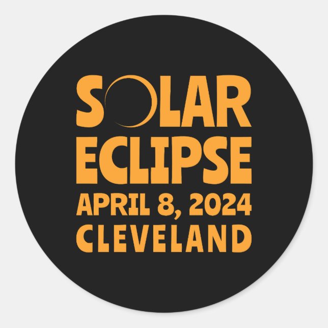 Solar Eclipse 2024 Cleveland Ohio Runder Aufkleber (Vorderseite)