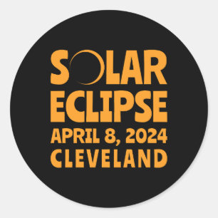 Solar Eclipse 2024 Cleveland Ohio Runder Aufkleber