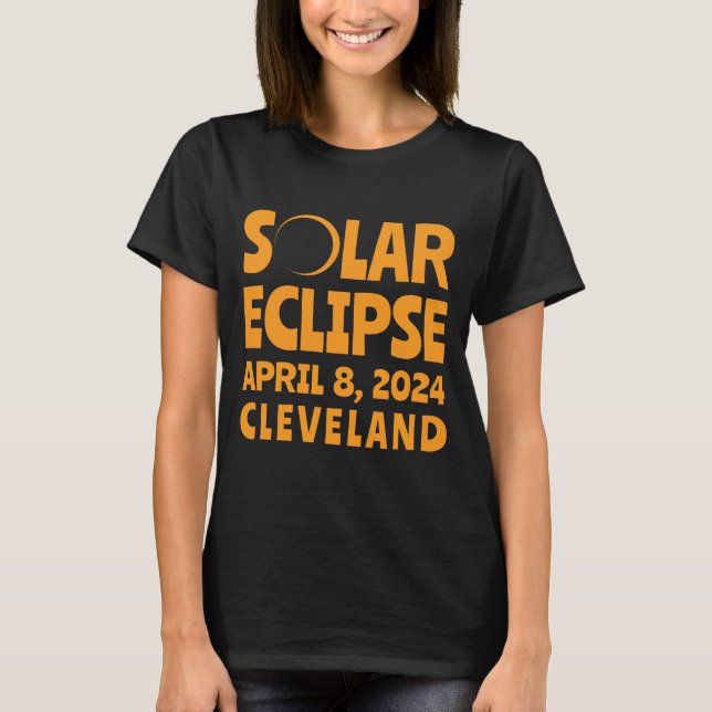 Solar Eclipse 2024 Cleveland Ohio T-Shirt (Vorderseite)