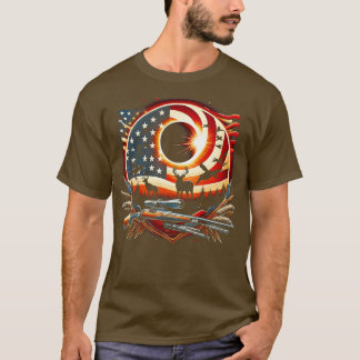 Solar Eclipse 2024 Design Hunting und der Amerikan T-Shirt