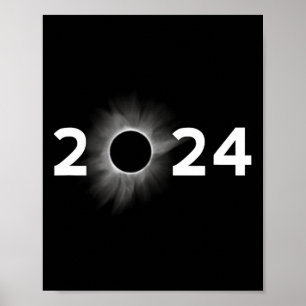 Solar Eclipse 2024 Einfache Gesamt-Eclipse Poster