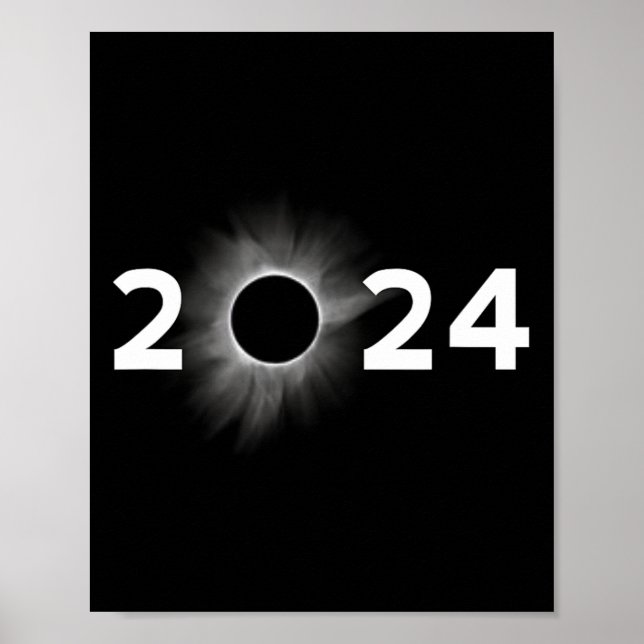 Solar Eclipse 2024 Einfache Gesamt-Eclipse Poster (Vorne)