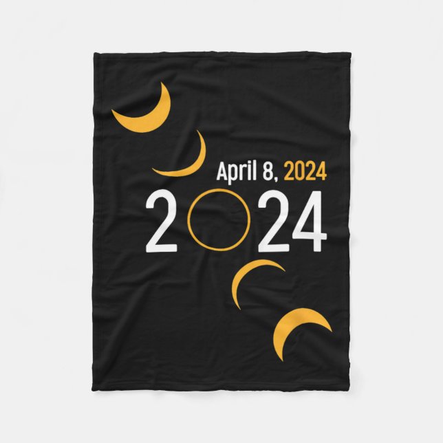 Solar Eclipse 2024 Fleecedecke (Vorderseite)