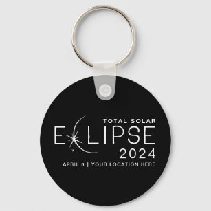 Solar Eclipse 2024 - Gedenken an den Standort Schlüsselanhänger