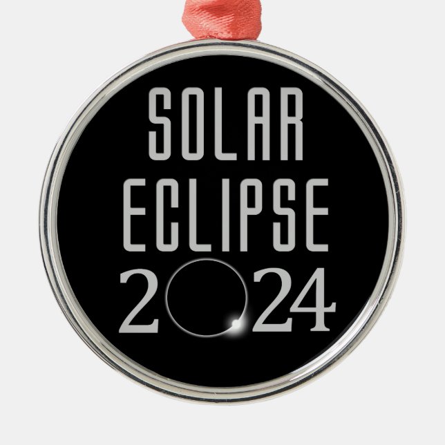 Solar Eclipse 2024 Gedenkveranstaltung Ornament Aus Metall (Vorne)