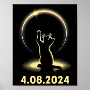 Solar Eclipse 2024 Gesamt Eclipse 8. April 2024 Ca Poster