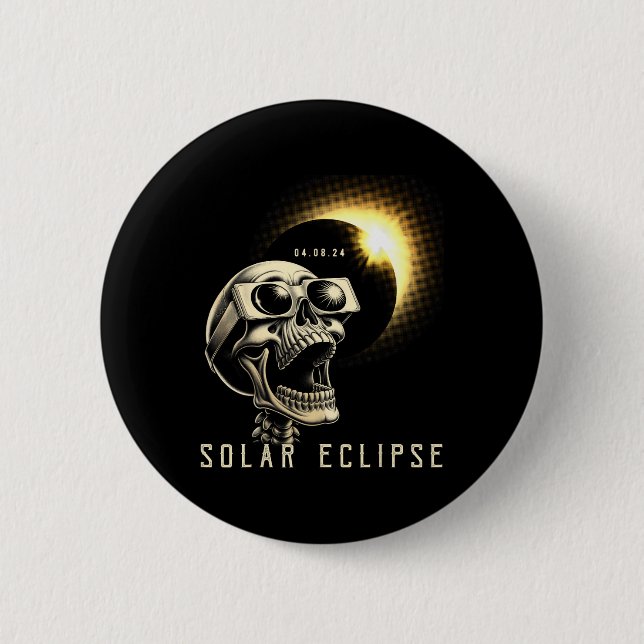 Solar Eclipse 2024 Gesamt Eclipse 8. April 2024 Sk Button (Vorderseite)