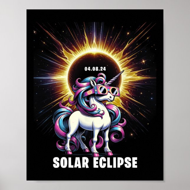 Solar Eclipse 2024 Gesamt Eclipse 8. April 24 Unic Poster (Vorne)