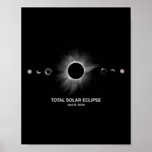Solar-Eclipse 2024 Gesamt-Eclipse Poster