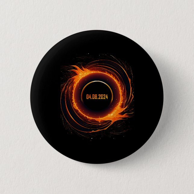 Solar-Eclipse 2024 Gesamt-Sun-Eclipse Button (Vorderseite)