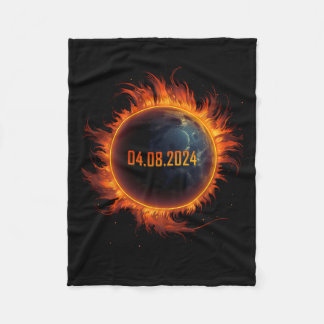 Solar-Eclipse 2024 Gesamt-Sun-Eclipse Fleecedecke