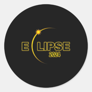 Solar-Eclipse 2024 Gesamtsolarausstoß 4,08,24 Sol Runder Aufkleber