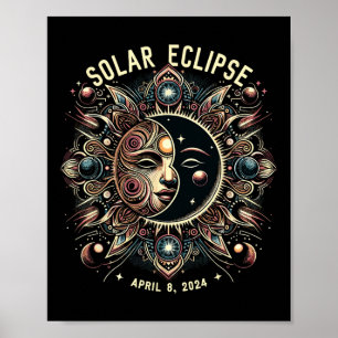 Solar-Eclipse 2024 Gesamtsolares Eclipse 4,08,24 k Poster