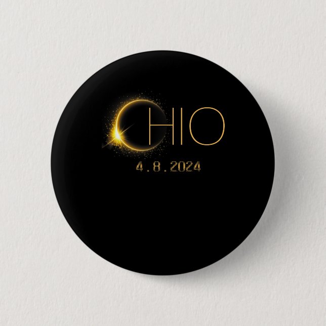 Solar Eclipse 2024 Gesamtsolarischer Eclipse-Staat Button (Vorderseite)
