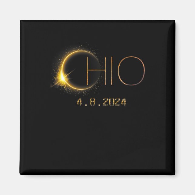 Solar Eclipse 2024 Gesamtsolarischer Eclipse-Staat Magnet (Vorne)