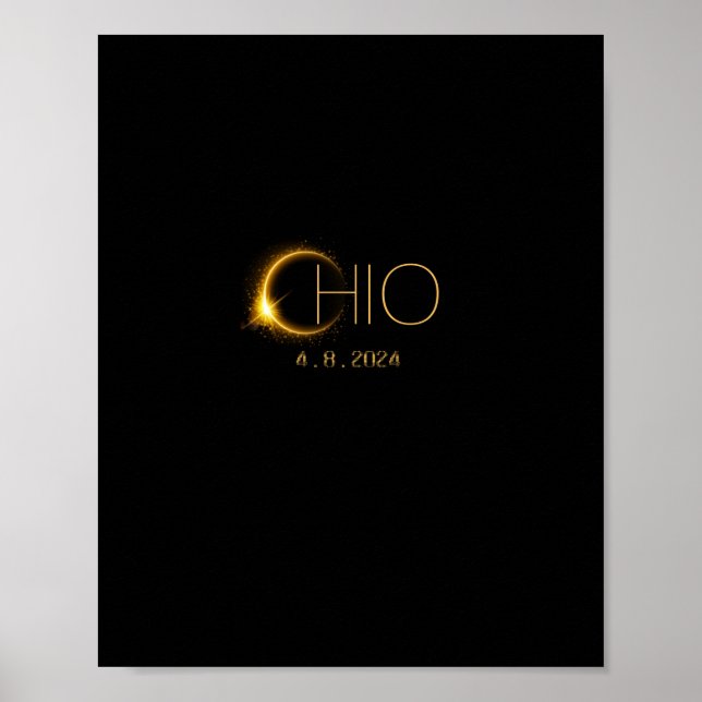 Solar Eclipse 2024 Gesamtsolarischer Eclipse-Staat Poster (Vorne)