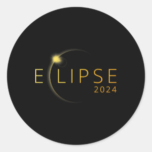 Solar-Eclipse 2024 Gesamtsolaröklipse 4,08,24 5 Runder Aufkleber