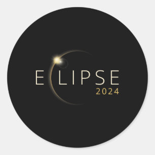 Solar-Eclipse 2024 Gesamtsolaröklipse 4,08,24 5 Runder Aufkleber