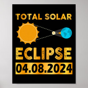 Solar-Eclipse 2024 Gesamtsolaröklipse 4,08,24 7 Poster