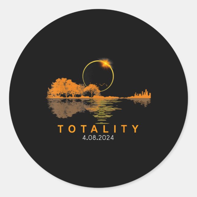 Solar-Eclipse 2024 Gesamtsolaröklipse 4,08,24 Gui Runder Aufkleber (Vorderseite)